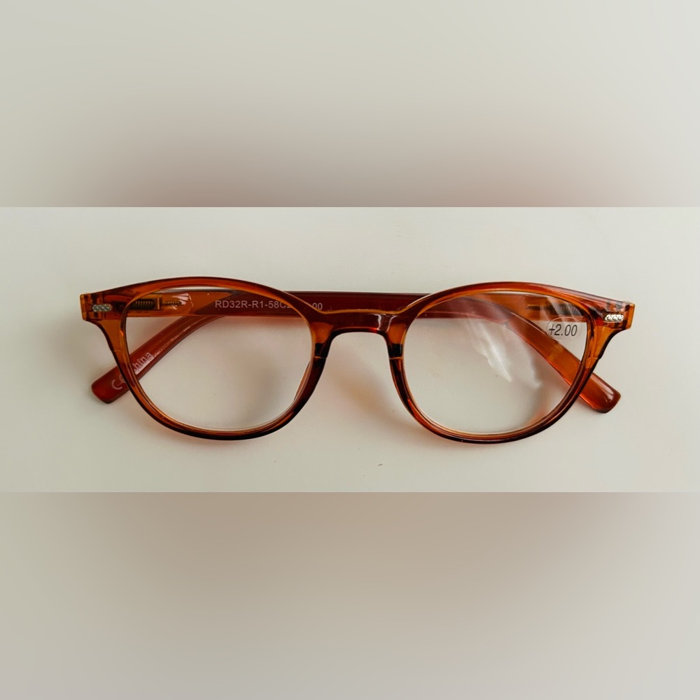 New Rae Dunn Readers 2.0 Magnification Orange Brown Frames Men's